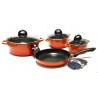 Set Pentole GSW Gourmet Orange Shadow 4 Pezzi + 3 coperchi